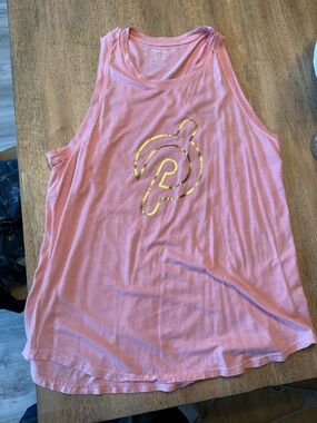 Peloton Pink Gold Logo Muscle Tank
